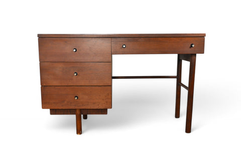 MID CENTURY WALNUT WRITING DESK IN WALNUT BY STANLEY #1
