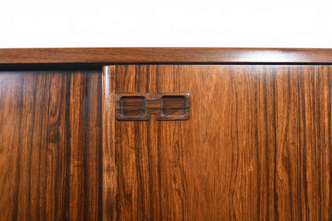 Vintage Johannes Andersen Brazilian rosewood sliding door credenza, 1960s, view 4