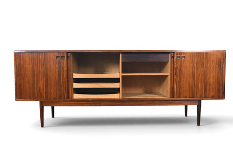 Vintage Johannes Andersen Brazilian rosewood sliding door credenza, 1960s, view 5