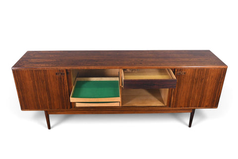 Vintage Johannes Andersen Brazilian rosewood sliding door credenza, 1960s, view 6