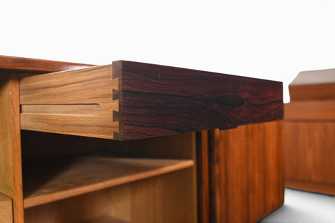 Vintage Johannes Andersen Brazilian rosewood sliding door credenza, 1960s, view 7