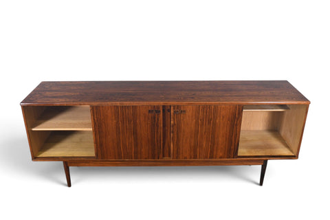 Vintage Johannes Andersen Brazilian rosewood sliding door credenza, 1960s, view 9