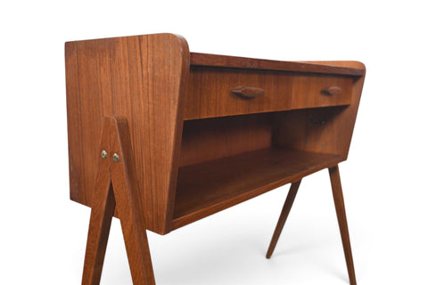 Vintage Danish teak atomic V legged two drawer entry chest, 1960s, view 5