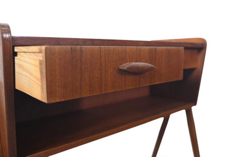 Vintage Danish teak atomic V legged two drawer entry chest, 1960s, view 7
