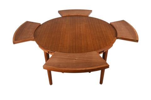 LOTUS / FLIP FLAP DINING TABLE IN TEAK BY DYRLUND