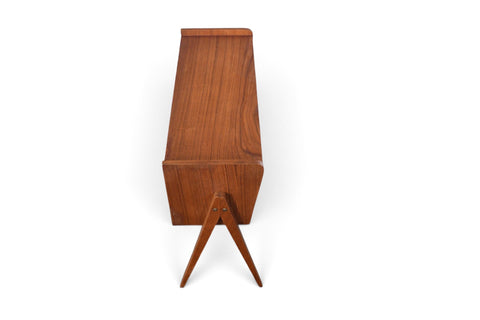 Vintage Danish teak atomic V legged two drawer entry chest, 1960s, view 9