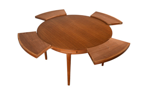 LOTUS / FLIP FLAP DINING TABLE IN TEAK BY DYRLUND