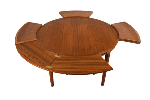 LOTUS / FLIP FLAP DINING TABLE IN TEAK BY DYRLUND
