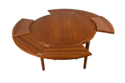 LOTUS / FLIP FLAP DINING TABLE IN TEAK BY DYRLUND