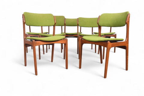 Set of seven Erik Buch Model 49 teak dining chairs, Danish mid-century design