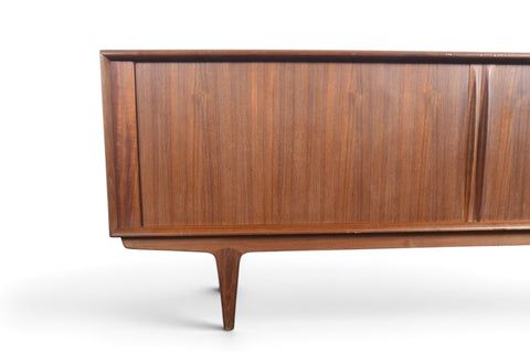 Vintage Bernhard Pedersen teak tambour door credenza, 1960s, view 3