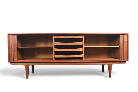 Vintage Bernhard Pedersen teak tambour door credenza, 1960s, view 7