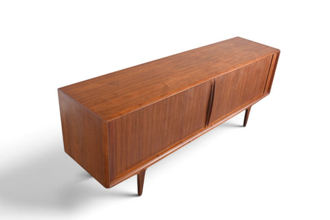 Vintage Bernhard Pedersen teak tambour door credenza, 1960s, view 8