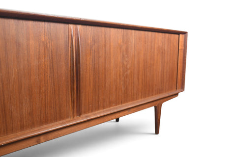 Vintage Bernhard Pedersen teak tambour door credenza, 1960s, view 10