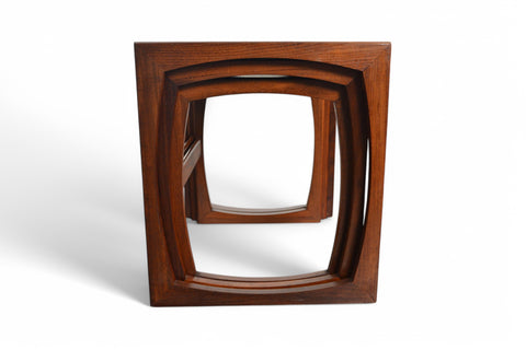 SET OF G PLAN QUADRILLE NESTING TABLES IN TEAK #4 Front Side view