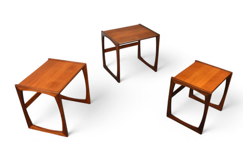 SET OF G PLAN QUADRILLE NESTING TABLES IN TEAK #4 Separated