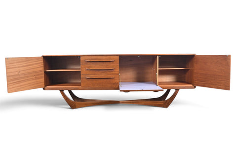 Vintage Beithcraft X-base teak credenza by Val Rossi, Scotland, 1960s, view 4