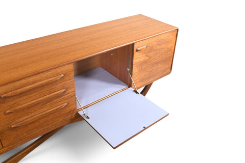 Vintage Beithcraft X-base teak credenza by Val Rossi, Scotland, 1960s, view 5