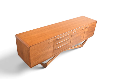 Vintage Beithcraft X-base teak credenza by Val Rossi, Scotland, 1960s, view 8