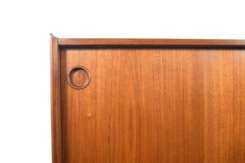 Vintage Arne Hovmand Olsen teak credenza with finished back, 1960s, view 4