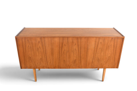 Vintage Arne Hovmand Olsen teak credenza with finished back, 1960s, view 12