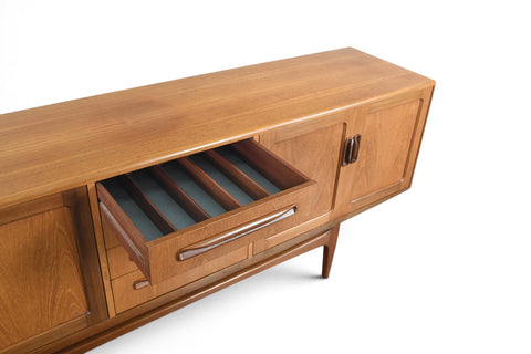 Vintage G Plan Fresco large teak and afromosia credenza by Victor B. Wilkins, 1960s, view 7