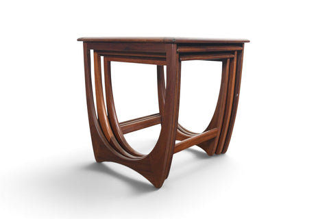Vintage G Plan Astro teak nesting tables with tile tops by Victor B. Wilkins, 1966, view 2