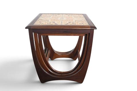 Vintage G Plan Astro teak nesting tables with tile tops by Victor B. Wilkins, 1966, view 3