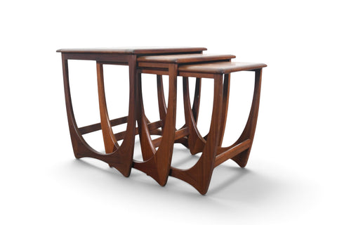 Vintage G Plan Astro teak nesting tables with tile tops by Victor B. Wilkins, 1966, view 5