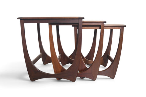 Vintage G Plan Astro teak nesting tables with tile tops by Victor B. Wilkins, 1966, view 6