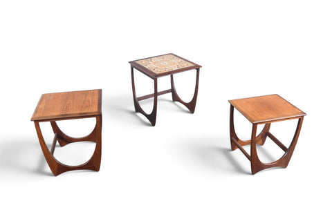 Vintage G Plan Astro teak nesting tables with tile tops by Victor B. Wilkins, 1966, view 9
