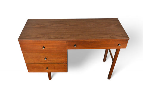 MID CENTURY WALNUT WRITING DESK IN WALNUT BY STANLEY #2 front / top view