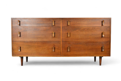 CALIFORNIA MODERN MID CENTURY SIX DRAWER DRESSER BY STANLEY YOUNG
