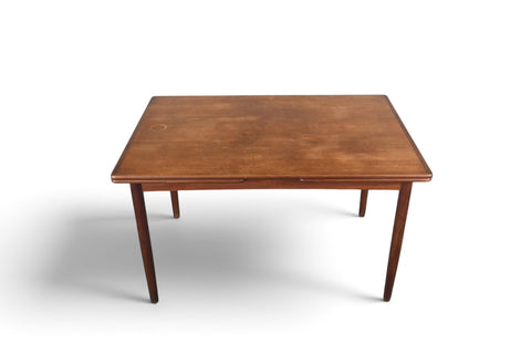 DANISH MODERN DRAW LEAF TEAK DINING TABLE