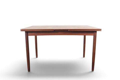 DANISH MODERN DRAW LEAF TEAK DINING TABLE