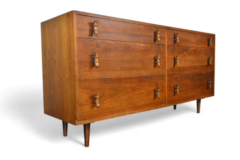 CALIFORNIA MODERN MID CENTURY SIX DRAWER DRESSER BY STANLEY YOUNG
