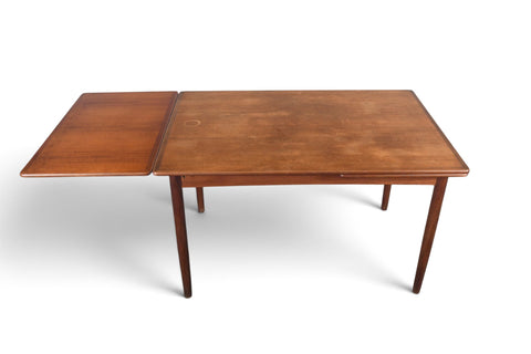 DANISH MODERN DRAW LEAF TEAK DINING TABLE