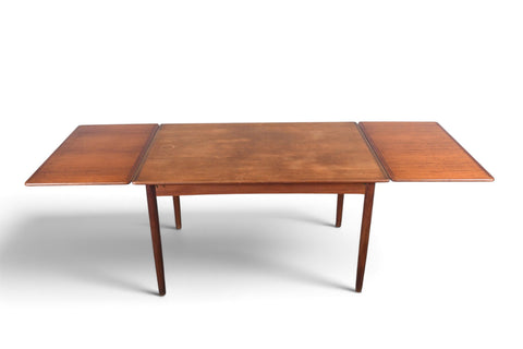 DANISH MODERN DRAW LEAF TEAK DINING TABLE
