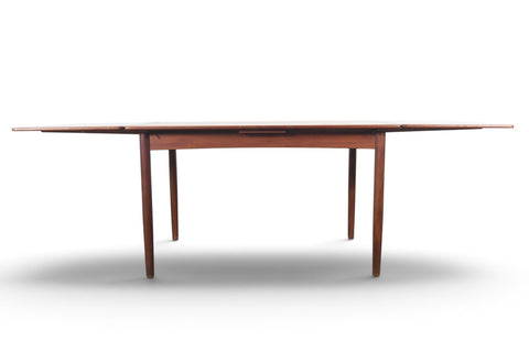 DANISH MODERN DRAW LEAF TEAK DINING TABLE