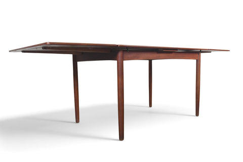 DANISH MODERN DRAW LEAF TEAK DINING TABLE