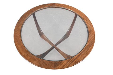 Vintage G Plan Astro round afromosia and glass coffee table by Victor B. Wilkins, 1966, view 2