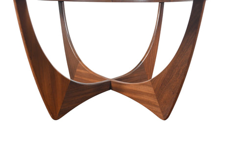Vintage G Plan Astro round afromosia and glass coffee table by Victor B. Wilkins, 1966, view 5
