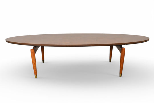 OVAL MID CENTURY COFFEE TABLE BY STANLEY
