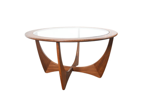 Vintage G Plan Astro round afromosia and glass coffee table by Victor B. Wilkins, 1966, view 7