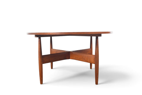 SMALL ROUND TEAK COFFEE / SIDE TABLE