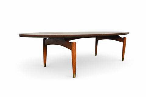 OVAL MID CENTURY COFFEE TABLE SIDE VIEW