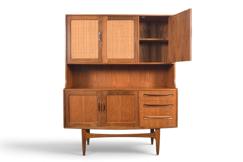 TALL G PLAN FRESCO TEAK + CANE CREDENZA / SIDEBOARD