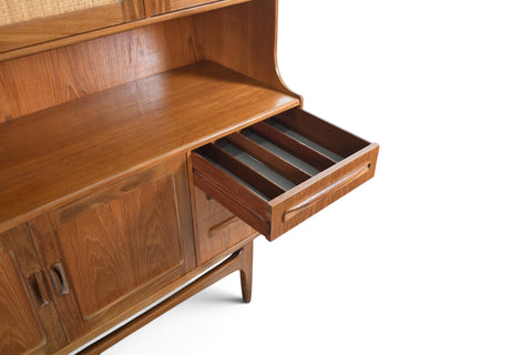 TALL G PLAN FRESCO TEAK + CANE CREDENZA / SIDEBOARD