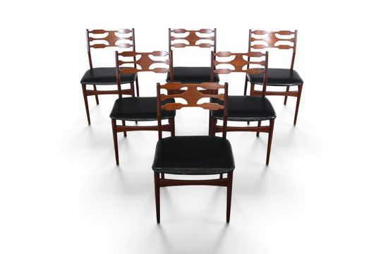 SET OF SIX DANISH MODERN DINING CHAIRS IN TEAK