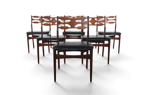 SET OF SIX DANISH MODERN DINING CHAIRS IN TEAK